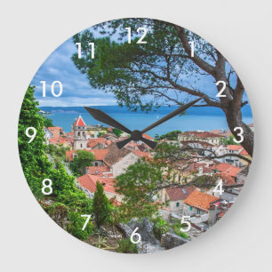 Croatian town Omis. Large Clock