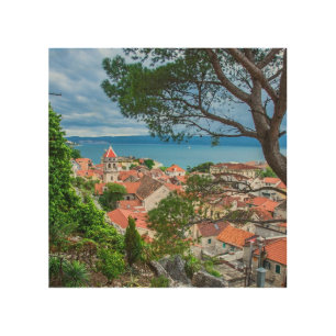 Croatian town Omis. Wood Wall Art