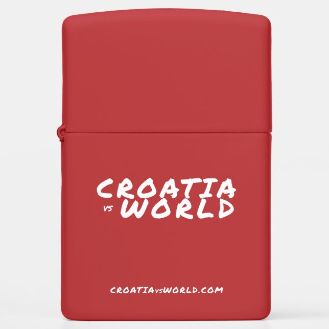 CROATIAvsWORLD Red Zippo Lighter (Front)