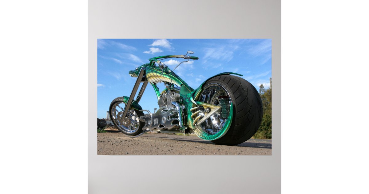 Croc Chopper - wildlife motorcycle Poster