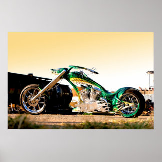 Croc Chopper - wildlife motorcycle Poster