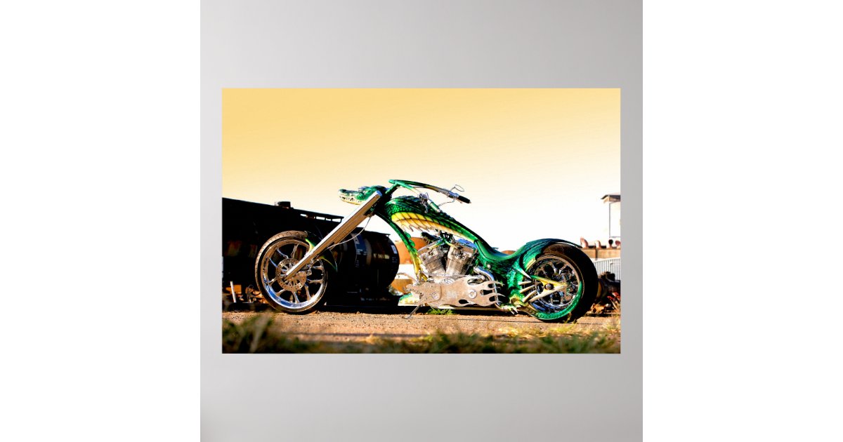 Croc Chopper - wildlife motorcycle Poster