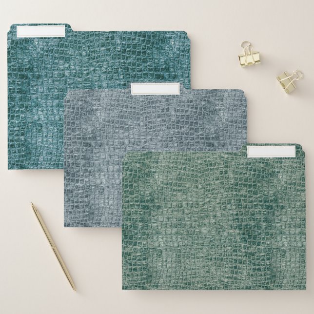 Croc Leather File Folder (Set)