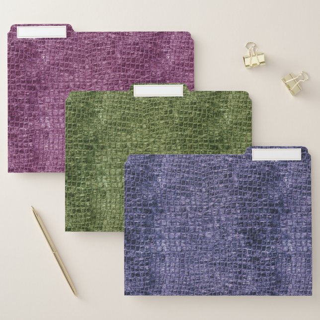 Croc Leather File Folder (Set)