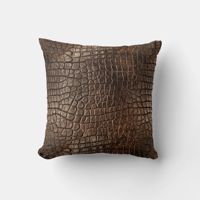 Croc Print Throw Pillow (Front)