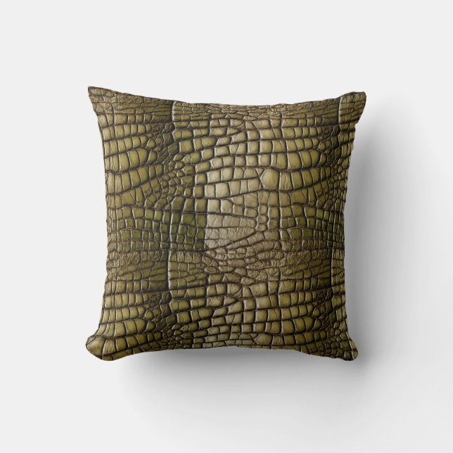 Croc Print Throw Pillow (Front)