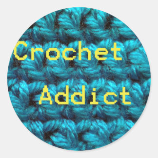 Crochet Addict Part2 Double Crochet Classic Round Sticker
