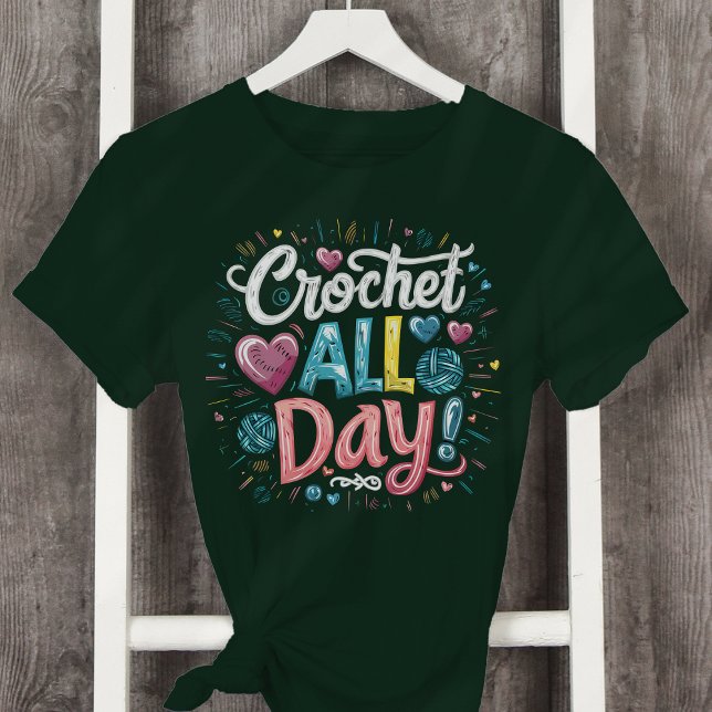 Crochet All Day Yarn Heart Love T-Shirt (Creator Uploaded)