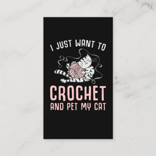 Crochet and Cat Crafting Kitten and Yarn Lover Business Card