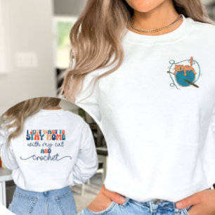 Crochet and Cat Lover Pocket Design Sweatshirt