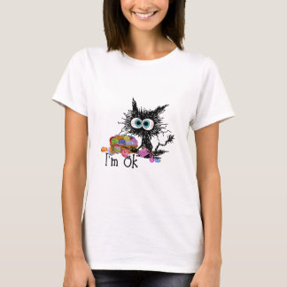 Crochet And Knitting Im Ok Funny Cat Crochet Knit T-Shirt