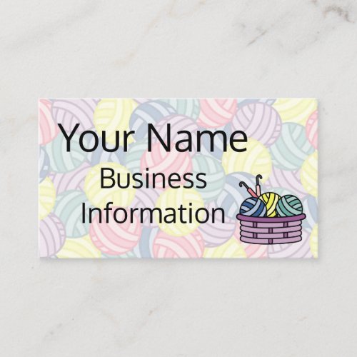 Crochet Balls of Yarn and Basket Business Card