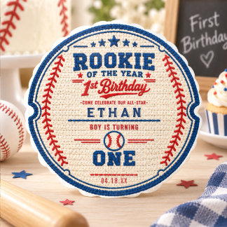 Crochet Baseball Ticket 1st Birthday baby boy Balloon