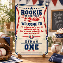 Crochet Baseball Ticket 1st Birthday baby boy