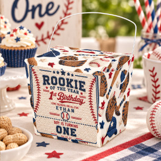 Crochet Baseball Ticket 1st Birthday baby boy Favor Boxes