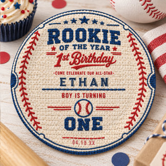 Crochet Baseball Ticket 1st Birthday baby boy Paper Plates