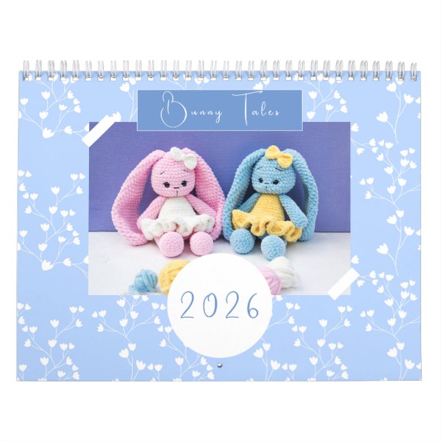 Crochet Bunny Calendar 2026 – Handmade Family Art (Cover)