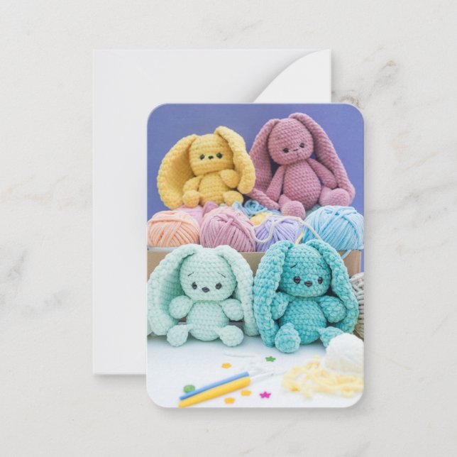 Crochet Bunny Maker Package Insert Note Card (Front)