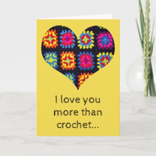 Crochet Card _ Heart Crochet Greeting Card