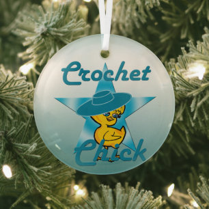 Crochet Chick #7 Glass Ornament