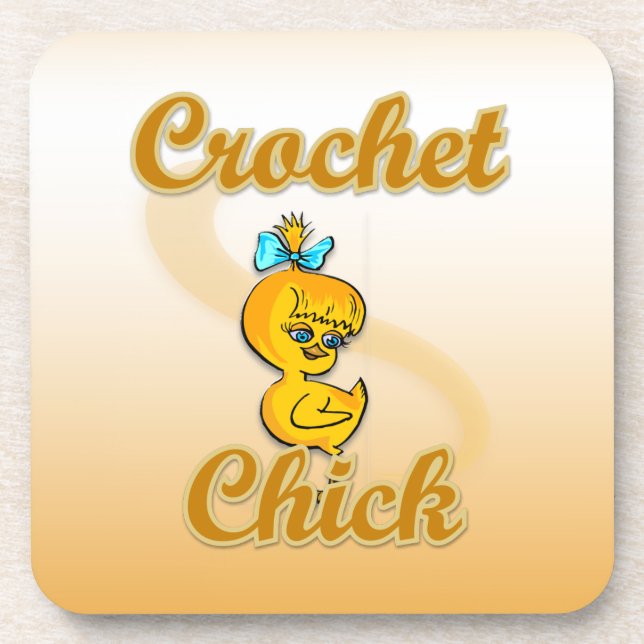 Crochet Chick Beverage Coaster (Front)