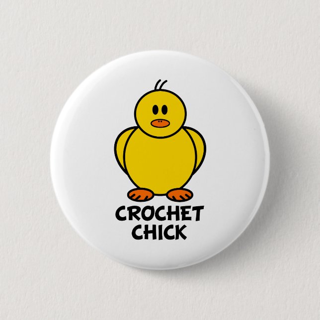 Crochet Chick Pinback Button (Front)