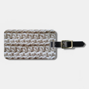 Crochet Cotton Yarn Texture - Ecru Luggage Tag