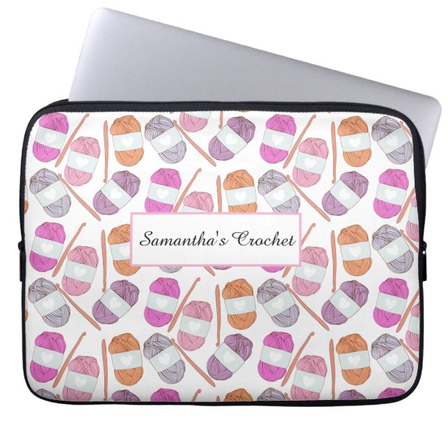Crochet Craft Yarn Laptop Sleeve (Front)
