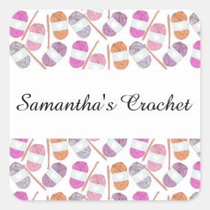 Crochet Craft Yarn Square Sticker
