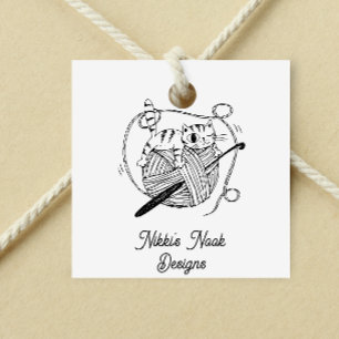 Crochet Crafter Cute Cat Logo Customized Rubber Stamp