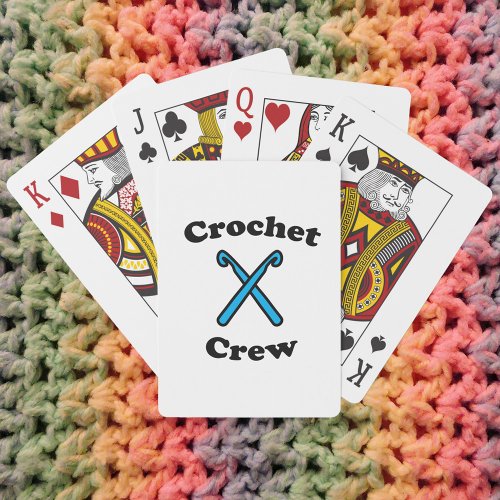 Crochet Crew Hook Funny Blue Playing Cards
