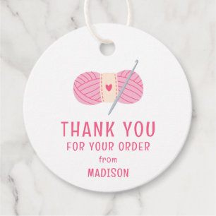 Crochet Crocheting Thank You For Your Order Favor Tags