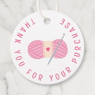 Crochet Crocheting Thank You For Your Purchase Favor Tags