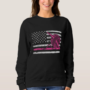 Crochet Crocheting USA US American Flag Sweatshirt
