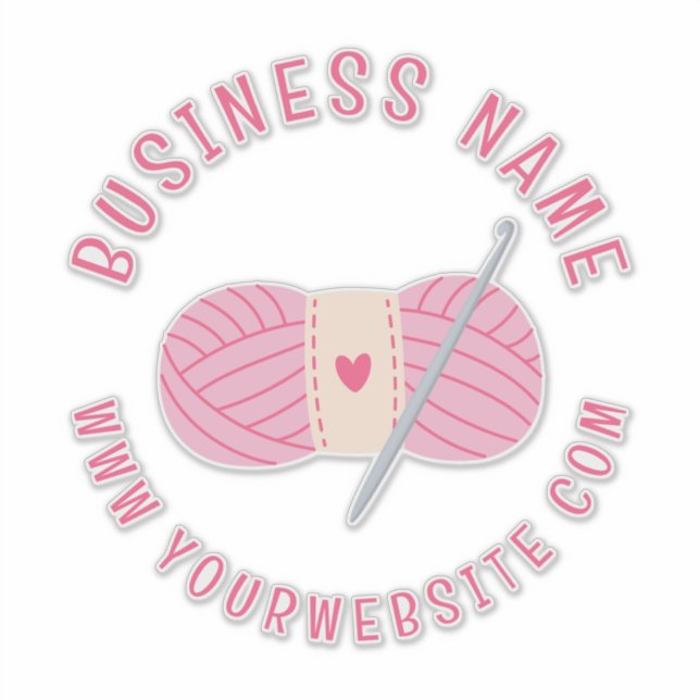 Crochet Crocheting Website Custom Business Name Sticker (Front)