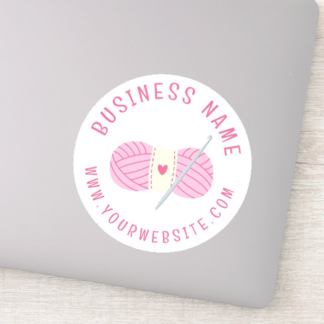 Crochet Crocheting Website Custom Business Name Sticker (Detail)