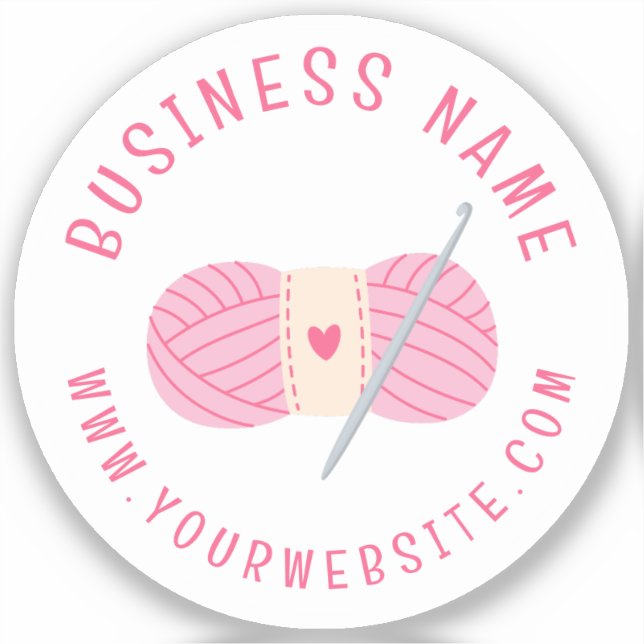 Crochet Crocheting Website Custom Business Name Sticker (Front)