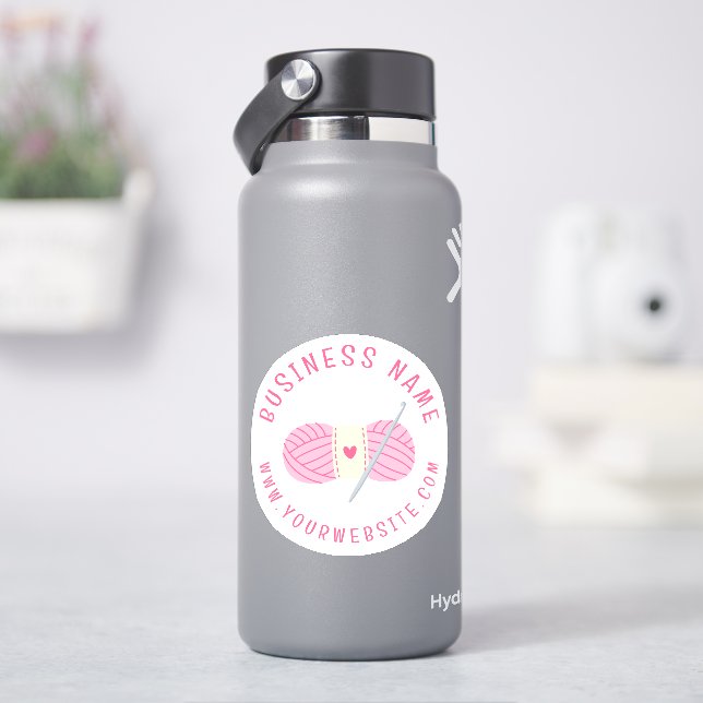 Crochet Crocheting Website Custom Business Name Sticker (HydroFlask)