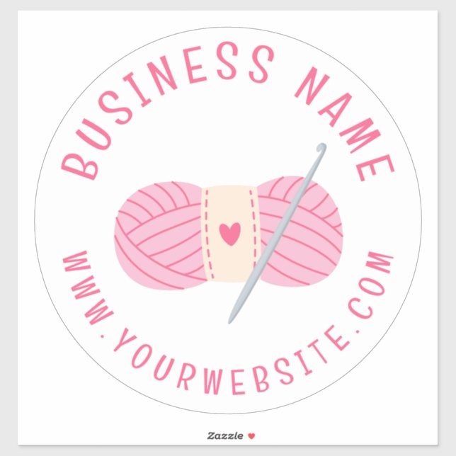 Crochet Crocheting Website Custom Business Name Sticker (Sheet)