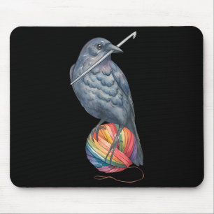 Crochet Crow Yam Crocheter Knitting Crocheting Lov Mouse Pad