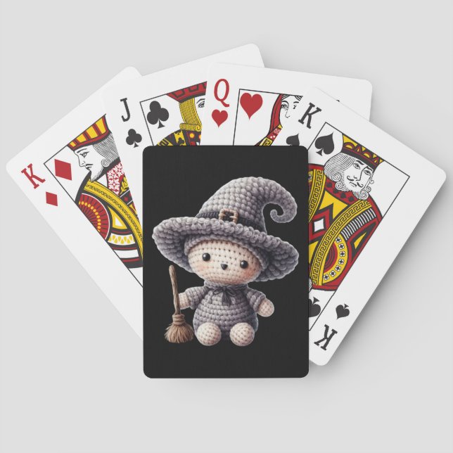 Crochet Cute Witch Poker Cards (Back)