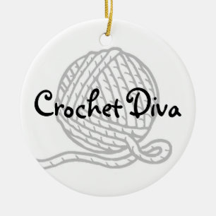 Crochet Diva Ceramic Ornament