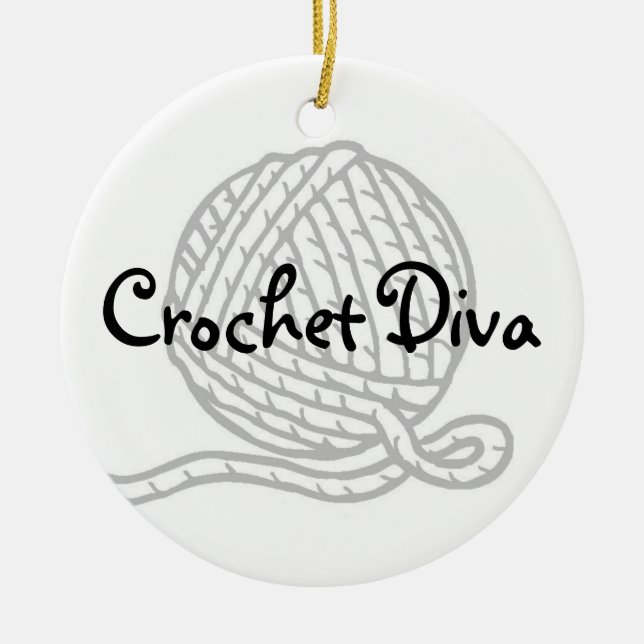 Crochet Diva Ceramic Ornament (Front)