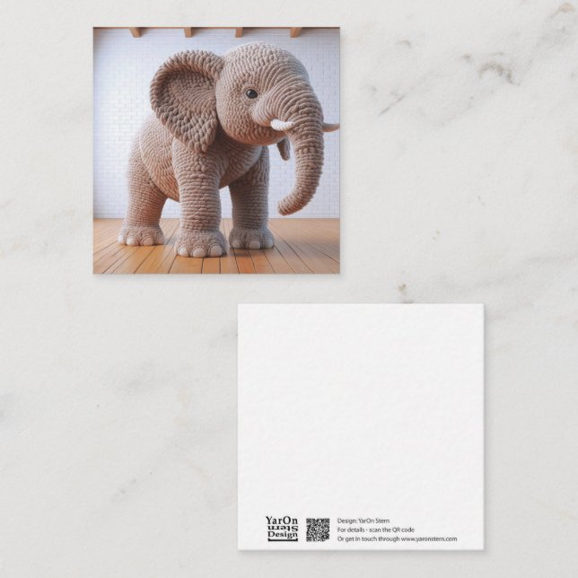 Crochet Elephant Greeting Card (Front/Back)
