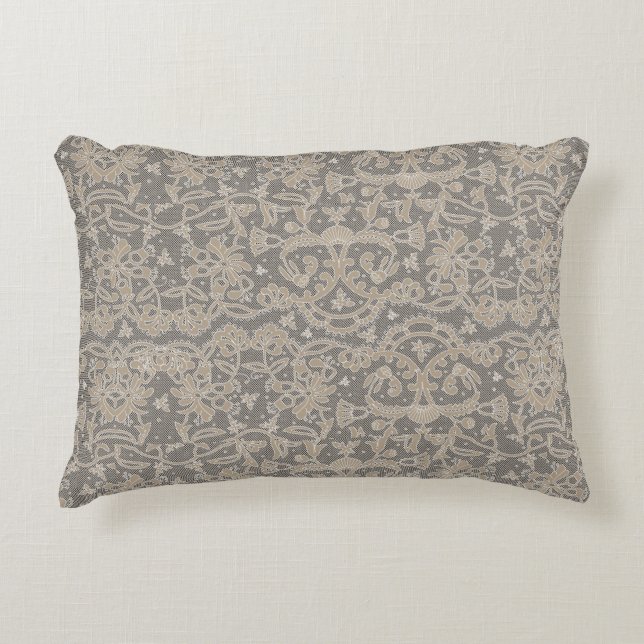 Crochet Embroidery Creation Accent Pillow (Front)