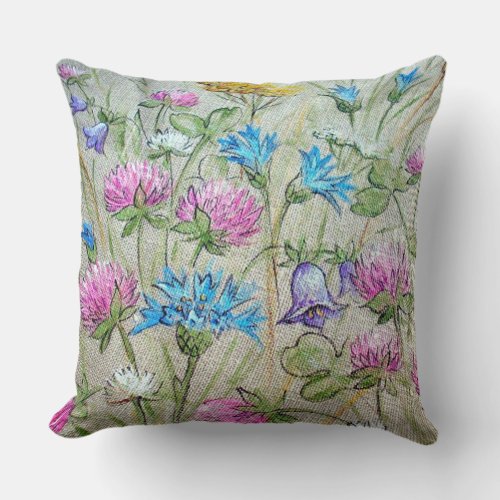 Crochet Floral Print Home Decor Designs Throw Pillow