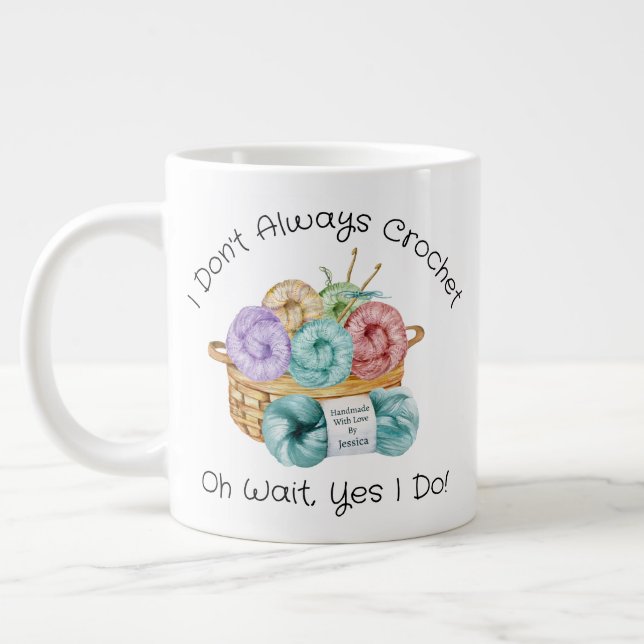 Crochet Funny Personalized Giant Coffee Mug (Left)