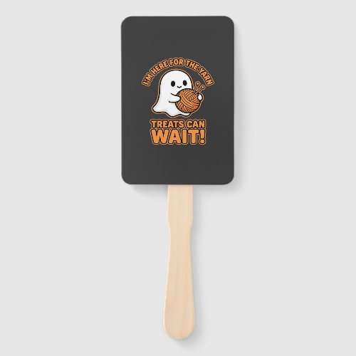 Crochet Ghost Yarn Halloween Design Hand Fan