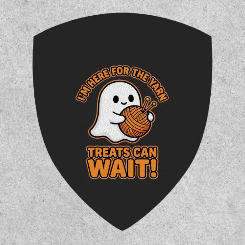 Crochet Ghost Yarn Halloween Design Patch