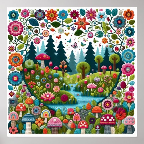 crochet grove nature poster